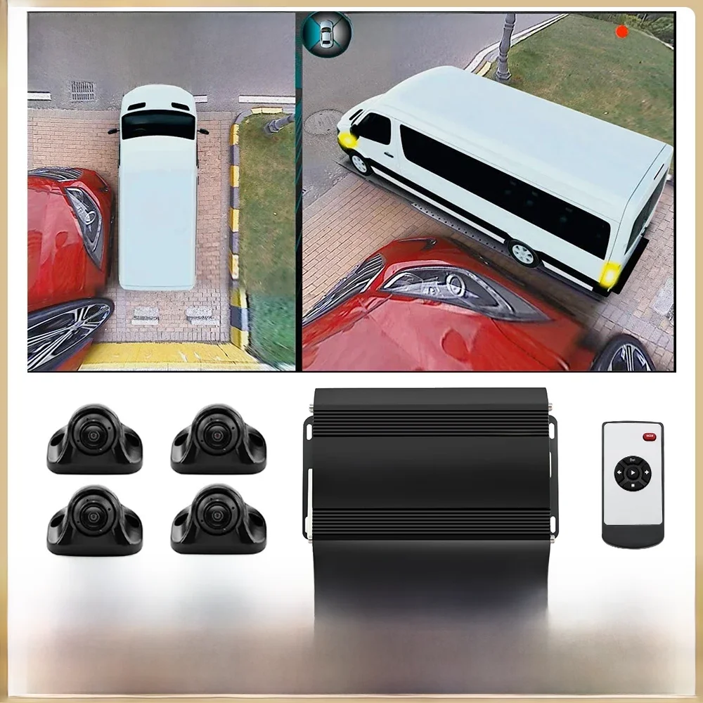 System kamer Carsanbo 360° z widokiem z lotu ptaka, noktowizją, płynnym panoramicznym widokiem 3D, rozdzielczość 1080P, z chipem Sony 225, kamera HD, rejestrator samochodowy DVR — zdjęcie 2