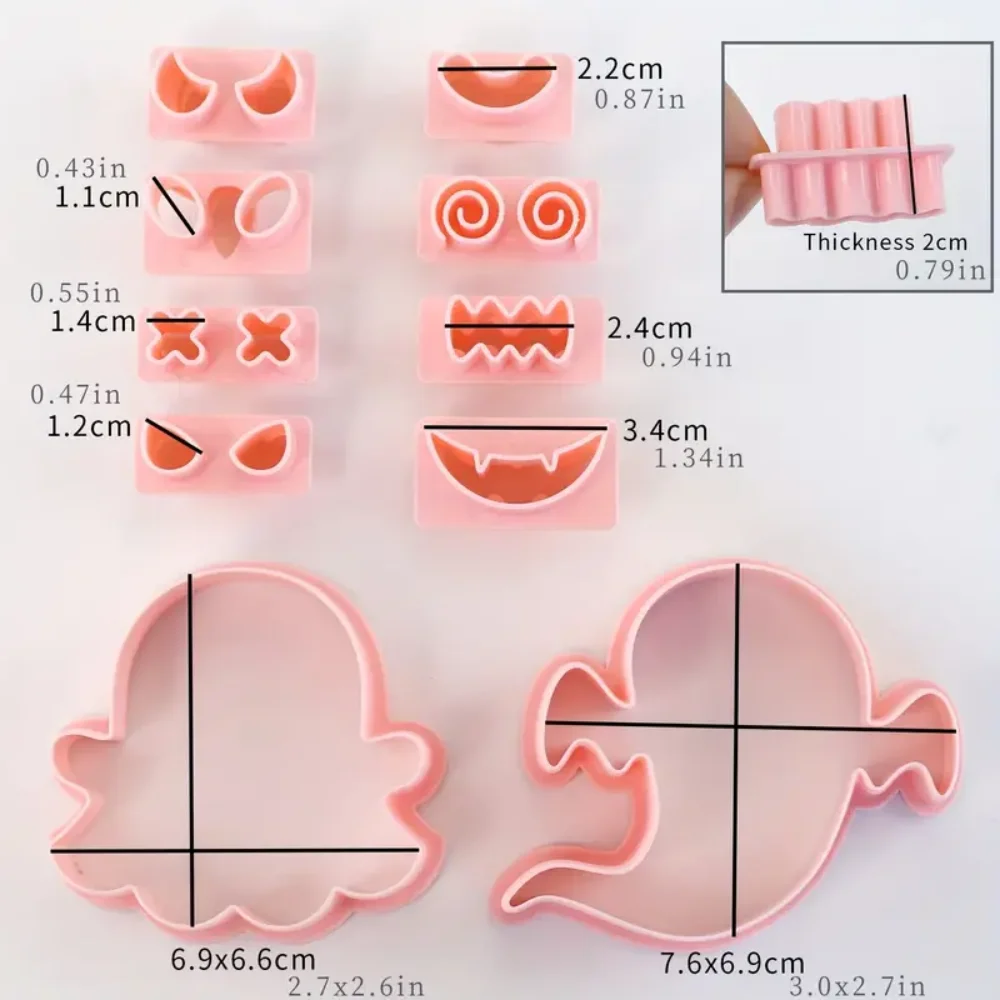 The Halloween mini Cookie cutter set is suitable for frosting decoration, mini gingerbread molds, and Death Day decorations