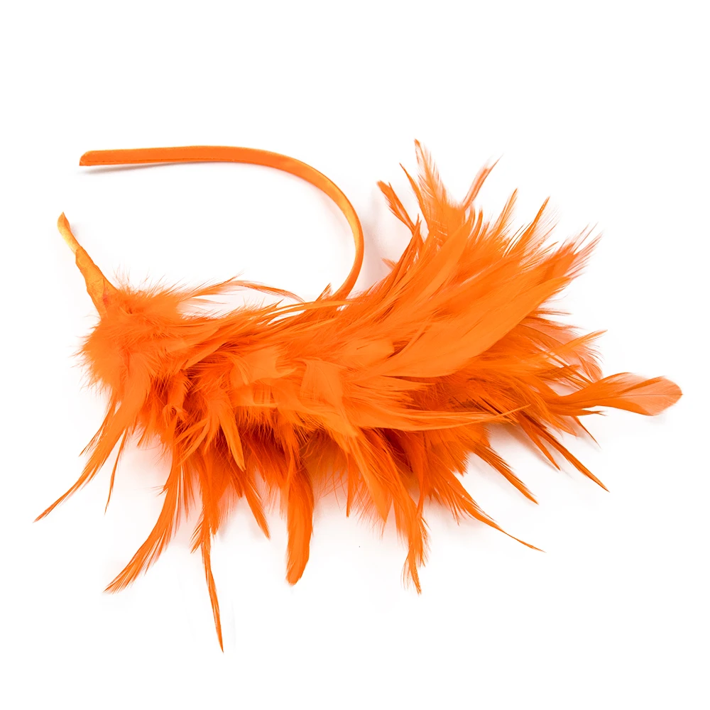 1Piece Orange Feather Headband 1920s Flapper Headpiece With Feathers For weman girls Colored Tea Party Hat Plumas Decoration