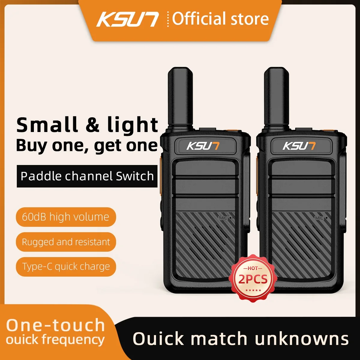 

KSUN X12 Walkie Talkie, 2 шт., портативная радиостанция с беспроводной частотой копирования, UHF Type-C, зарядка, двустороннее радио, отель, ресторан