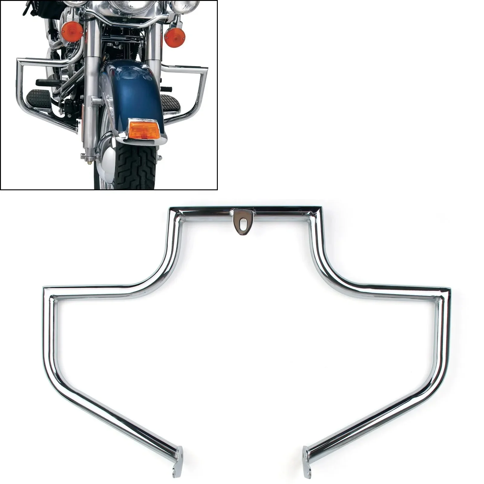 Chromowana osłona silnika Crash Bar Highway pasuje do Heritage Softail FLST 2000-2017 — zdjęcie 2