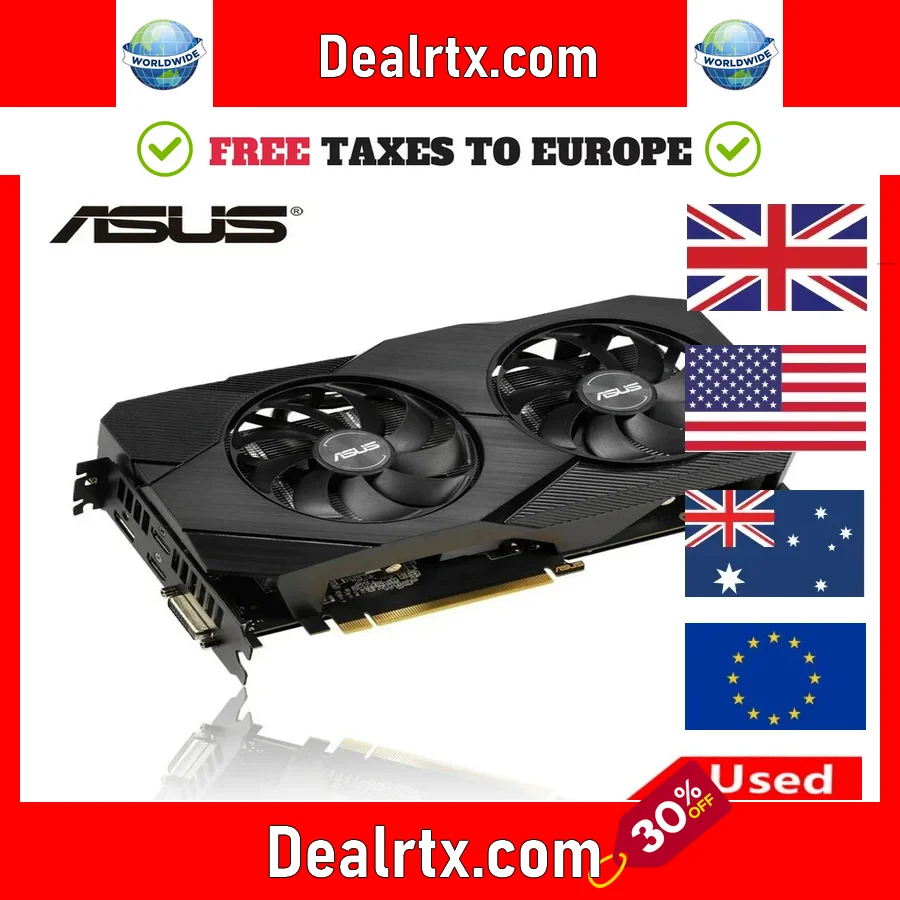 

2024 Used ASUS RTX 2060 Super 6GB 8GB 12GB GDDR6 192bit Video Cards GPU Graphic Card RTX2060