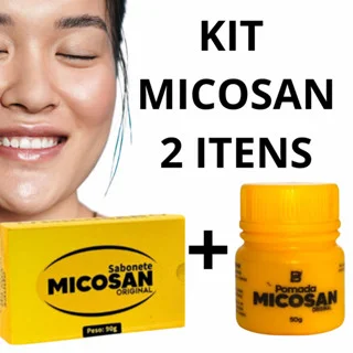 Kit Pomada Micosan e Sabonete em Barra Clareamento de Pele e Tratamento de Acne e Manchas