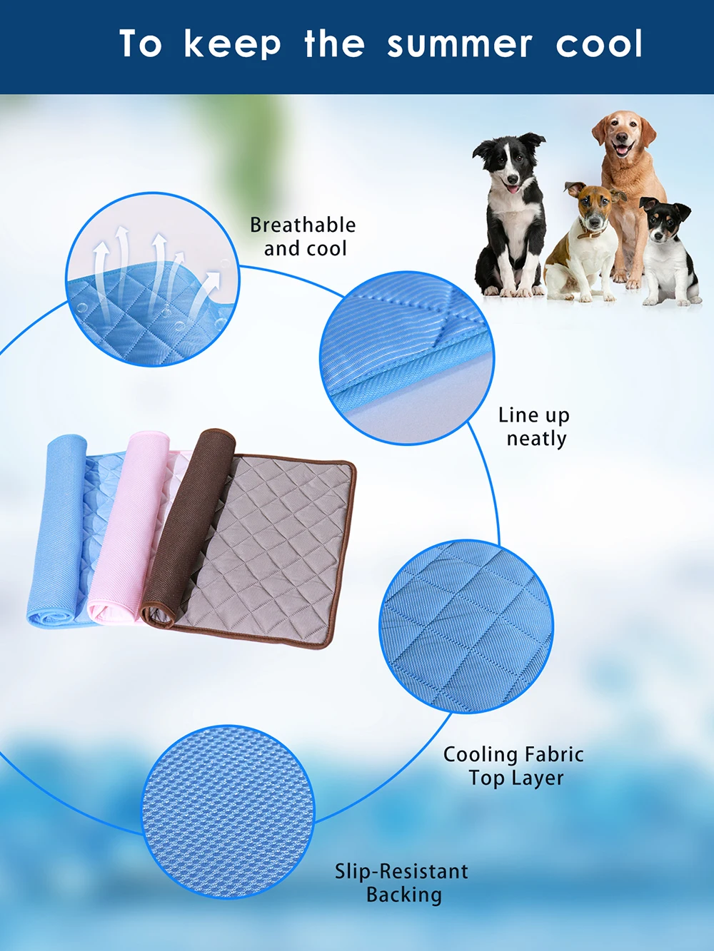 Pet Cooling Mat Dog Ice Silk Pad Cat Summer Blanket Pet Mulitple Use Pet Mat Bed For Cat Washable Dog Bed Breathable Cool Pad