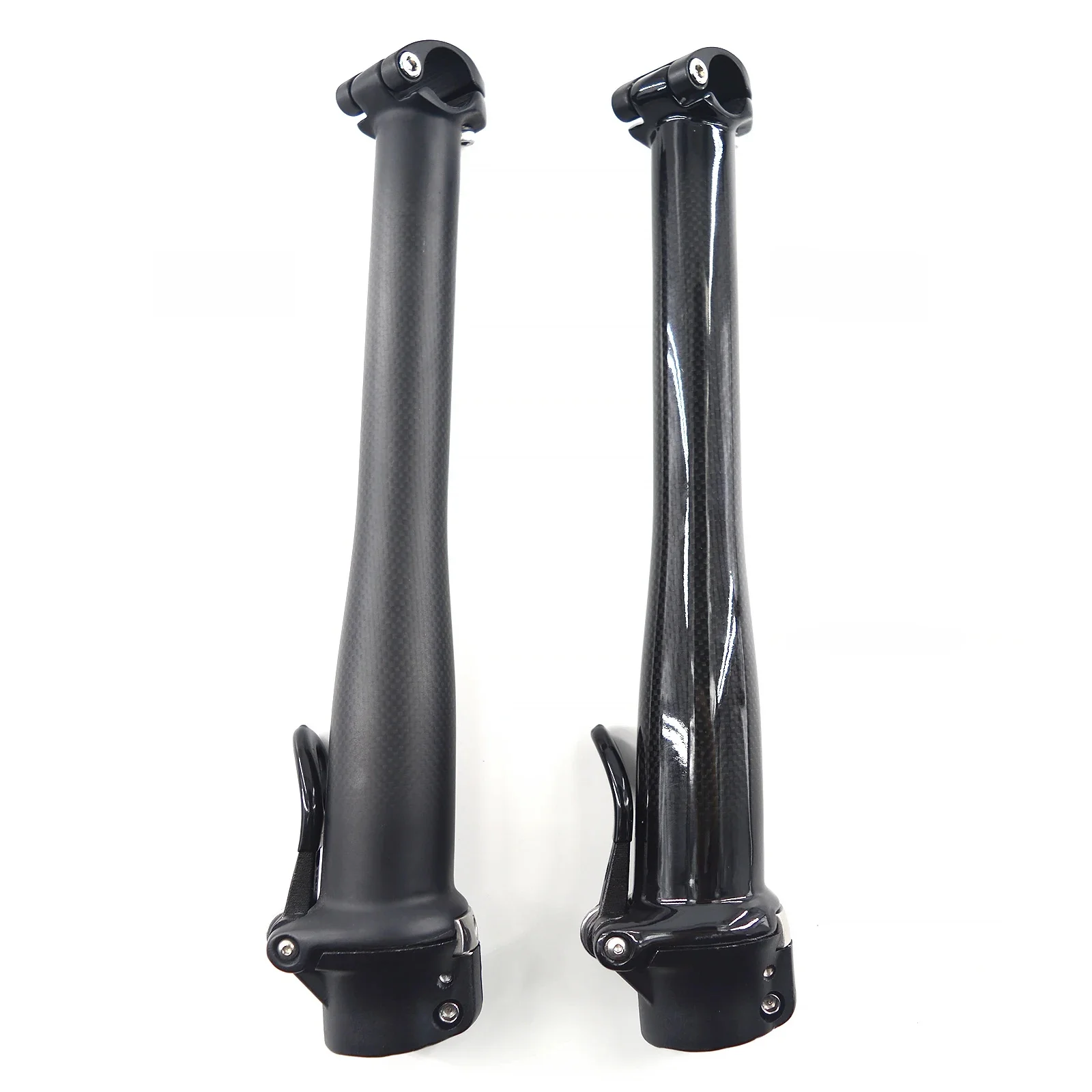 AliExpress Newest Folding Bike UD Carbon Fibre folding Stem light parts Electric Bicycle Foldable Stem Use for 28.6mm Fork 25.4mm Handlebar