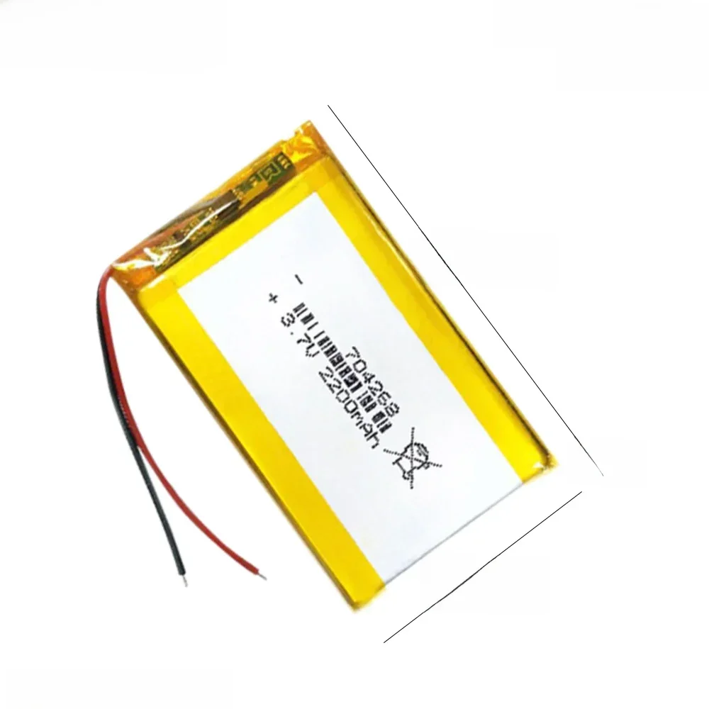 3.7V Li polymer Lithium battery For Walkie Talkie Bluetooth Stereo heating glove Rechargeable battery 704268 2200mah