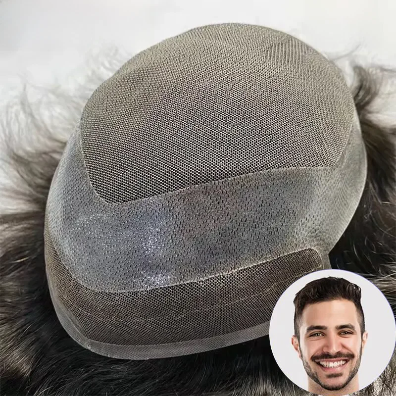 Hollywood-Toupet Spitze & PU Basis Menschliches Haar Ersatz System Einheit Toupet Perücke Für Männer Langlebig Männlichen Haar Prothese männer Perücken