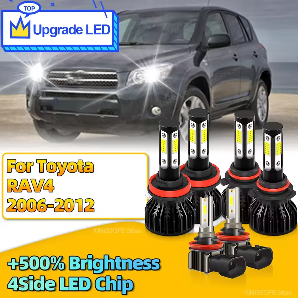 

2/4/6Pcs High Power HB3 HB4 Led Headlight Canbus Car Bulb 6000K H11 Fog Light Lamp For Toyota RAV4 2006 2007 2008 2009 2010-2012