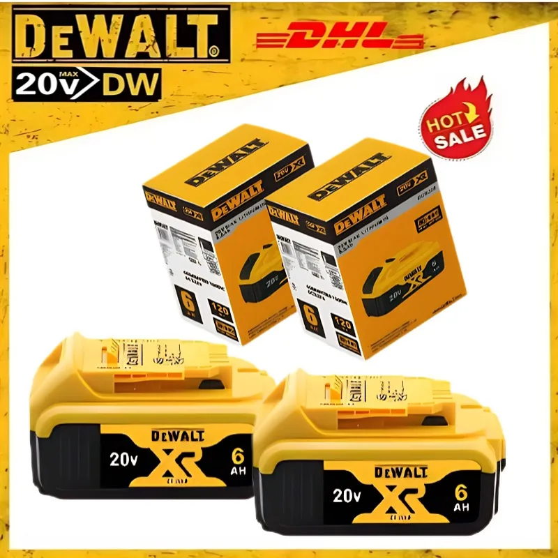 100% haute fréquence véritable Dewalt 20V6AH Rechargeable Lithium lon DCB200 batterie pour outil électrique pour tournevis électrique
