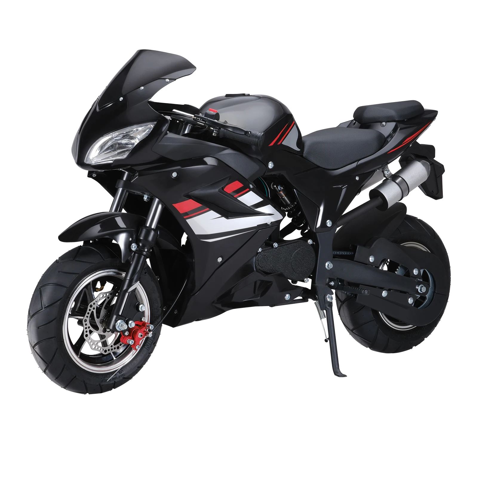 Motocykl crossowy dla dzieci 49cc 4-suwowy, mini motocykl benzynowy z 8-calowymi kołami, motocykl kieszonkowy z przednimi i tylnymi hamulcami tarczowymi, podwójne światło przednie.