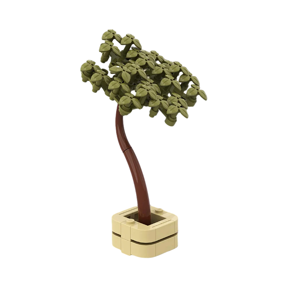 Gobricks MOC Potted Tree Bricks Gardens Bonsai Tree DIY Creative Potted Plants Bonsai Tree Model Building Blocks Toy For Gift