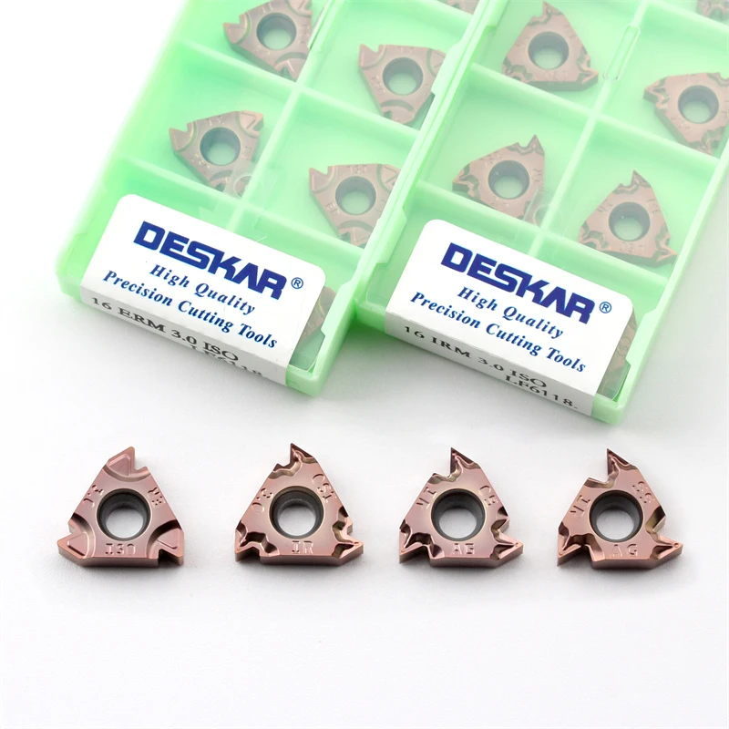 DESKAR 100% Original 16ERM AG55 AG60 11W 14W 3.0ISO 2.0ISO LF6018 LF6118 16IRM Tungsten Carbide Thread Inserts Lathe Tool Cutter