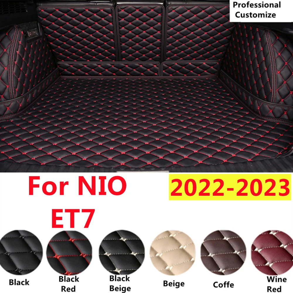 

SJ Full Set Custom Fit For NIO ET7 2023 2022 YEAR Auto Fittings Car Trunk Mat Tail Boot Tray Rear Cargo Liner XPE Leather