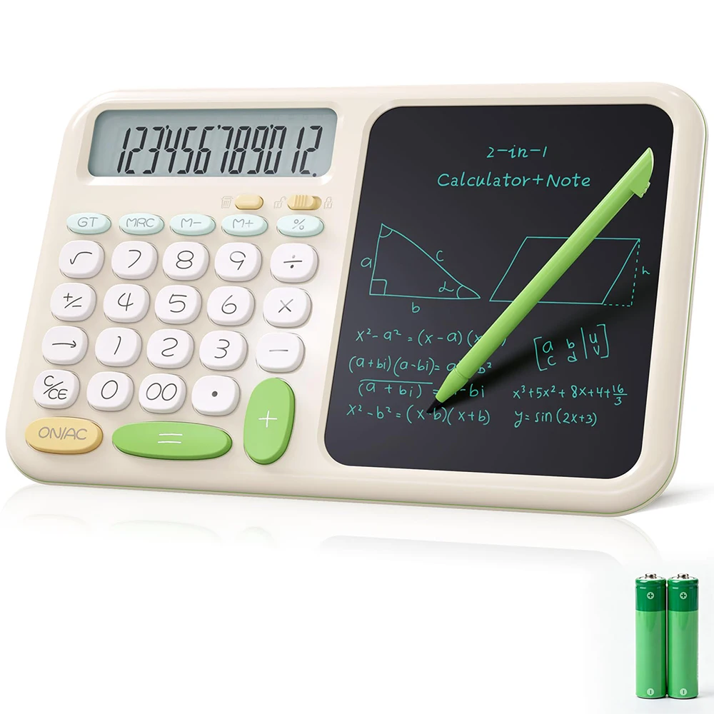 Calculadora Básica de Mesa com Bloco de Notas para Escola, Calculadora Kawaii Simples com Botões Grandes para Volta às Aulas