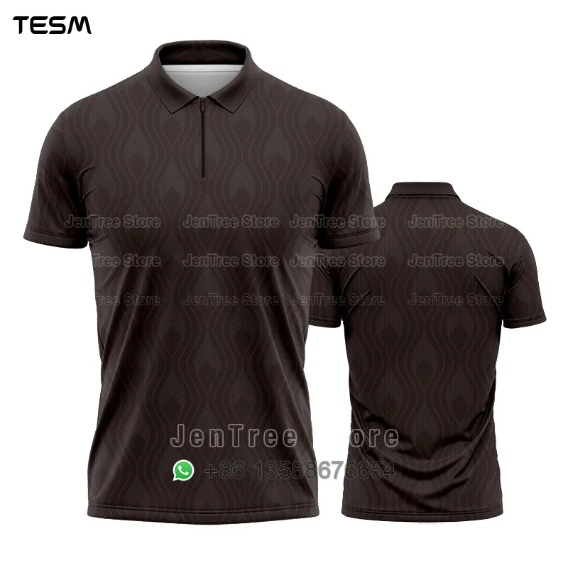 Retro POLO Shirt Men Summer Sports V-Neck T-shirt Street Trendy Short Sleeve 3D HD Print T-shirt