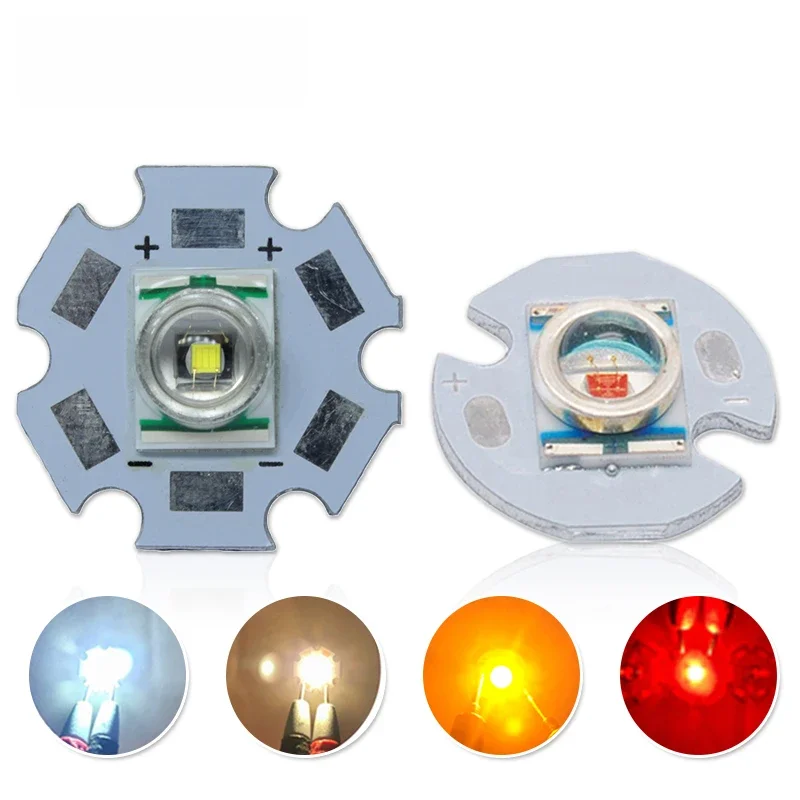 1 PCS CREE XRE Q5 LED XLamp cree xr-e Q5 led zimne neutralny ciepły biały żółty 3 W LED nadajnik zamontowany na 16mm/20mm PCB — zdjęcie 2