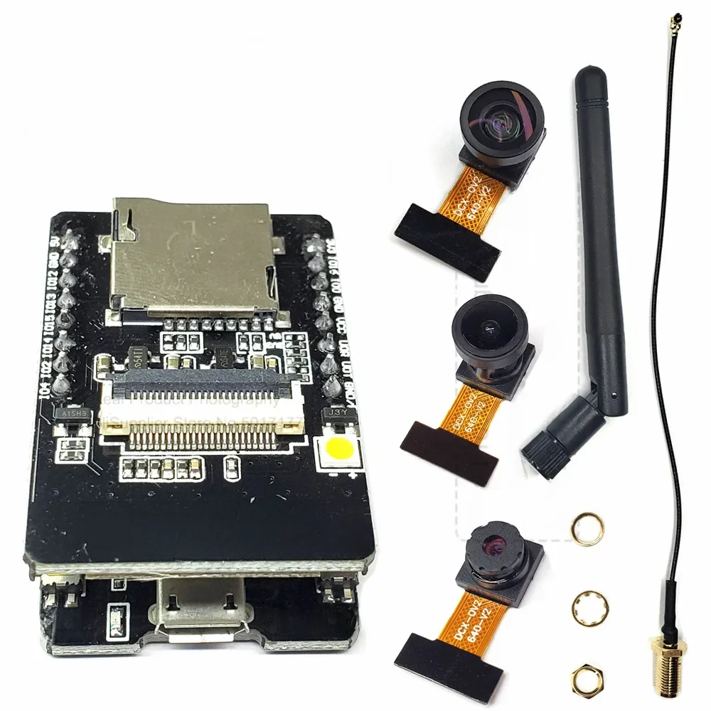 Zestaw OV2640 ESP32-Cam z kamerą DVP 24pin, kąt widzenia 66 120 160 stopni, noktowizja 850nm, 2MP, 2.4 GHz, 8MB PSRAM, bezprzewodowy moduł Bluetooth (75MM-160-650 KIT) — Zdjęcie 2 z 2