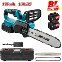 12Inch Brushless Electric Chainsaw 1500W Cordless Pruning Woodworking Power Tool Handheld Garden Cutter For Makita 21V Battery