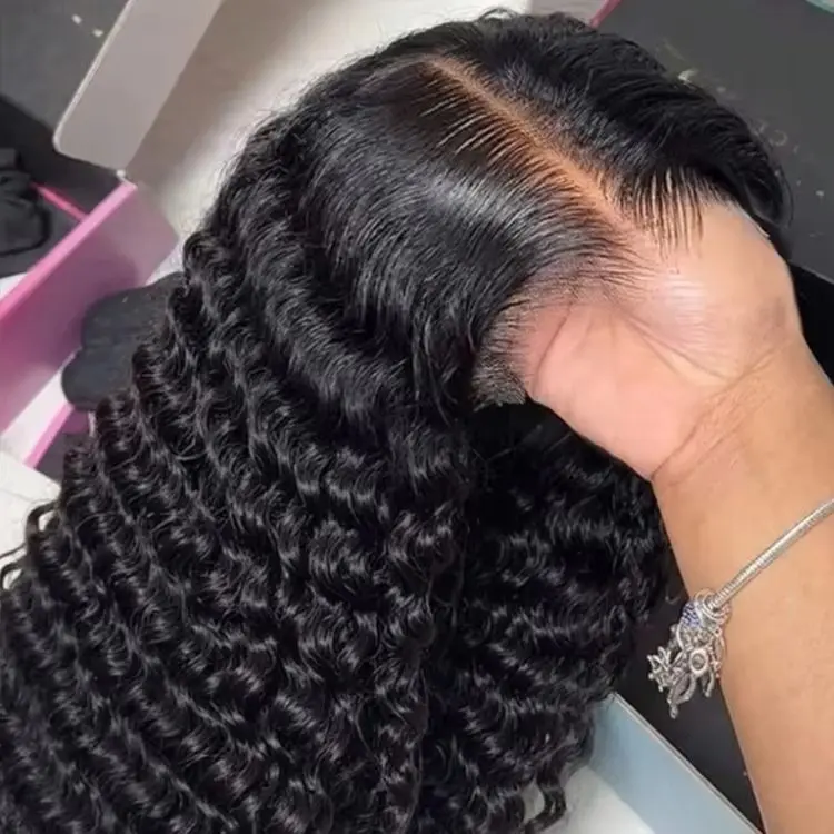 13x4 13x6 HD Lace Front Deep Wave Wigs Human Hair Wear And Go 5x5 Glueless Human Hair Wigs Brazilian 300 Density With Baby Hair