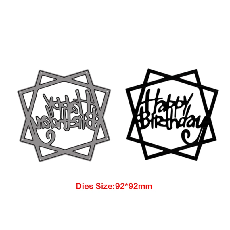 New Arrival Metal Various Happy Birthday Phrase Word Letter Cutting Dies for 2023 Scrapbooking Sentences Card Making Stencils