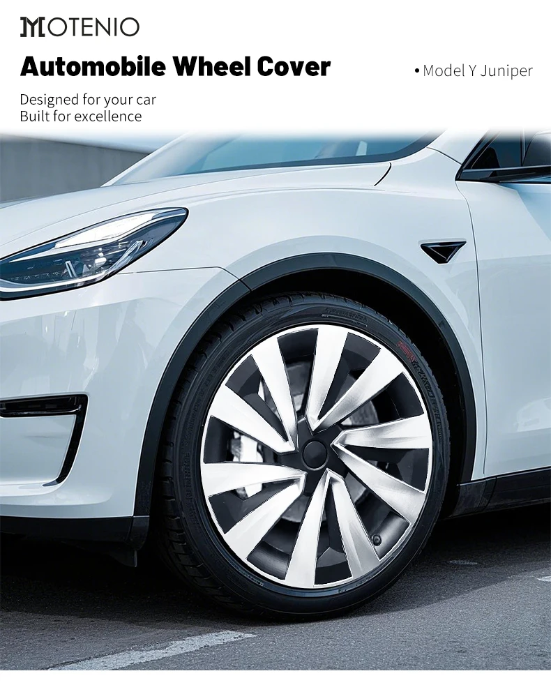 4er-Set Radkappen für Tesla Model Y Juniper 2025-2026, 19 Zoll Radabdeckung, Ersatz-Radnabenkappen, Vollfelgenabdeckung, Zubehör – Detail 2