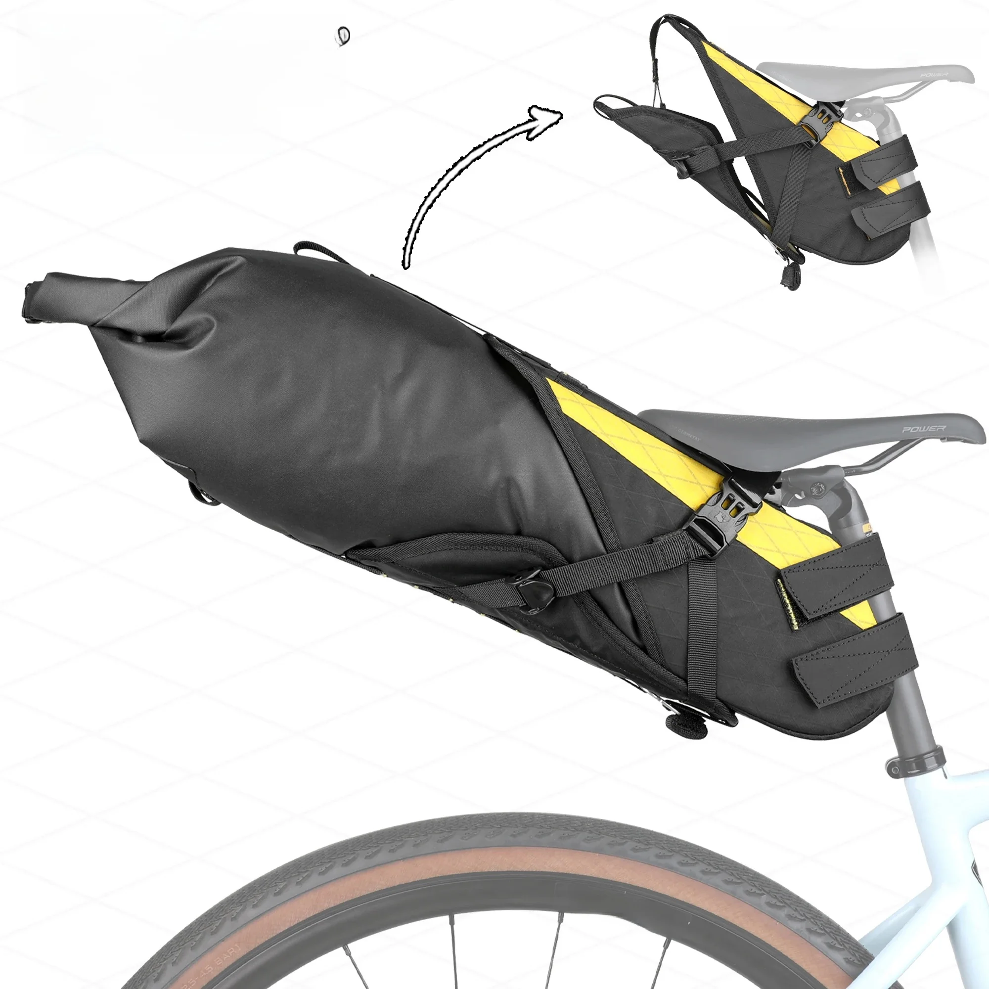 AliExpress Rhinowalk Bike Saddle Bag Waterproof 14L Big Capacity Stable Not Shaking Removable Dry Bag For Mtb Road Gravel Bike Bikepacking