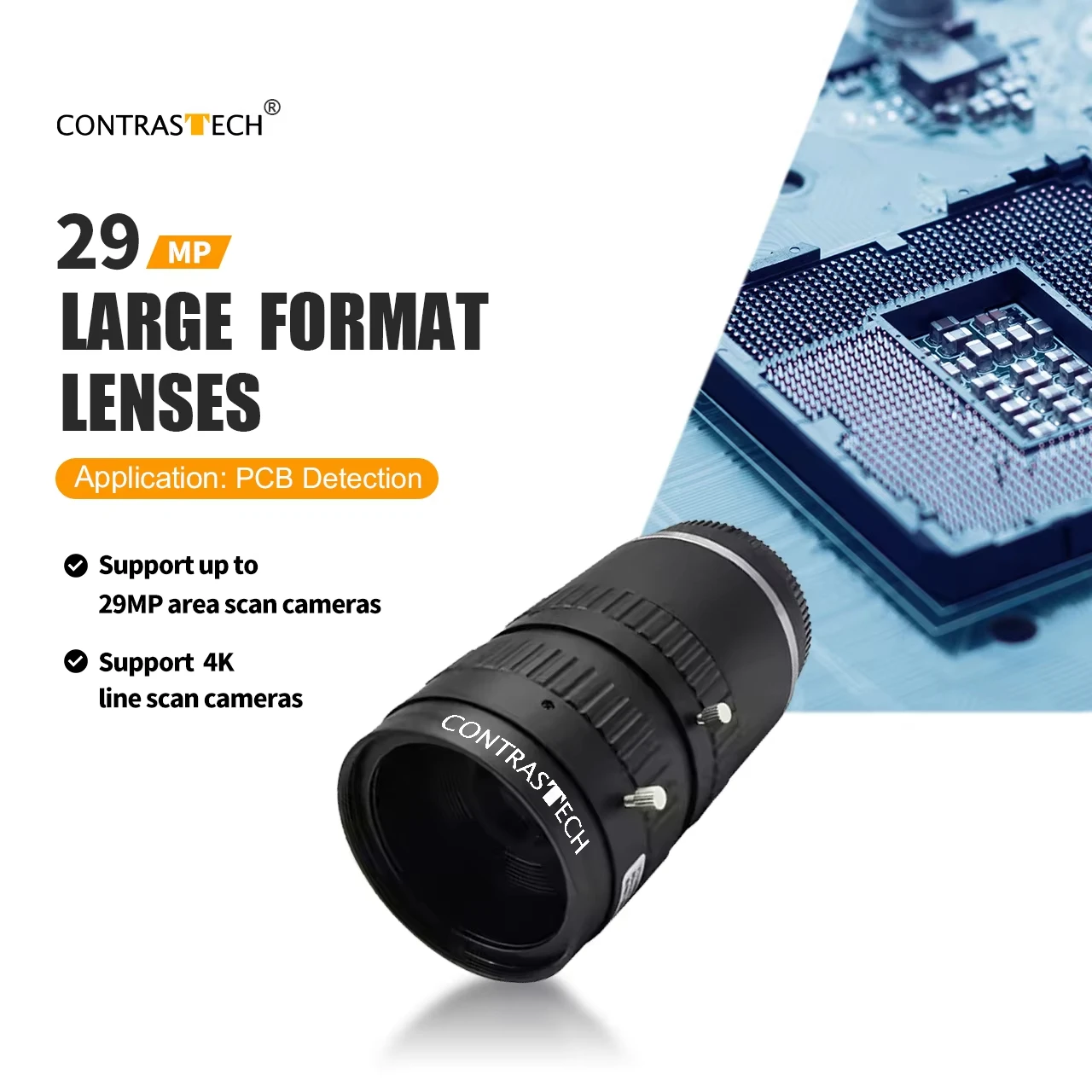 29MP Large Format F-Mount Fixed Lens for 4K 8K Line Scan Camera UVSS Industrial AI Machine Vision Texture Inspection New