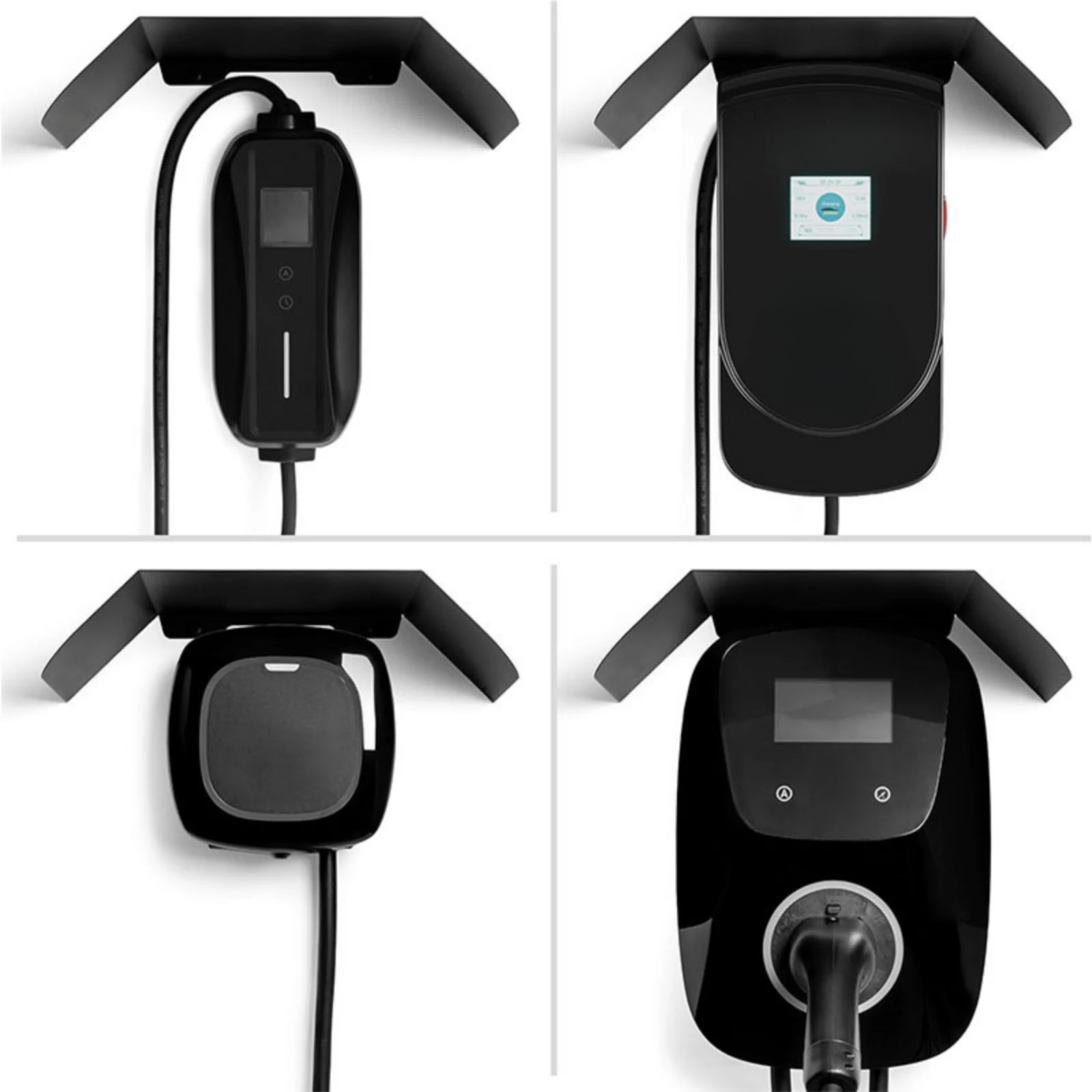 Aluminum Alloy EV Charger Cover Wall Mounted Waterproof Rain Shield Outdoor Charging Station Protective Roof for Electric Vehicl