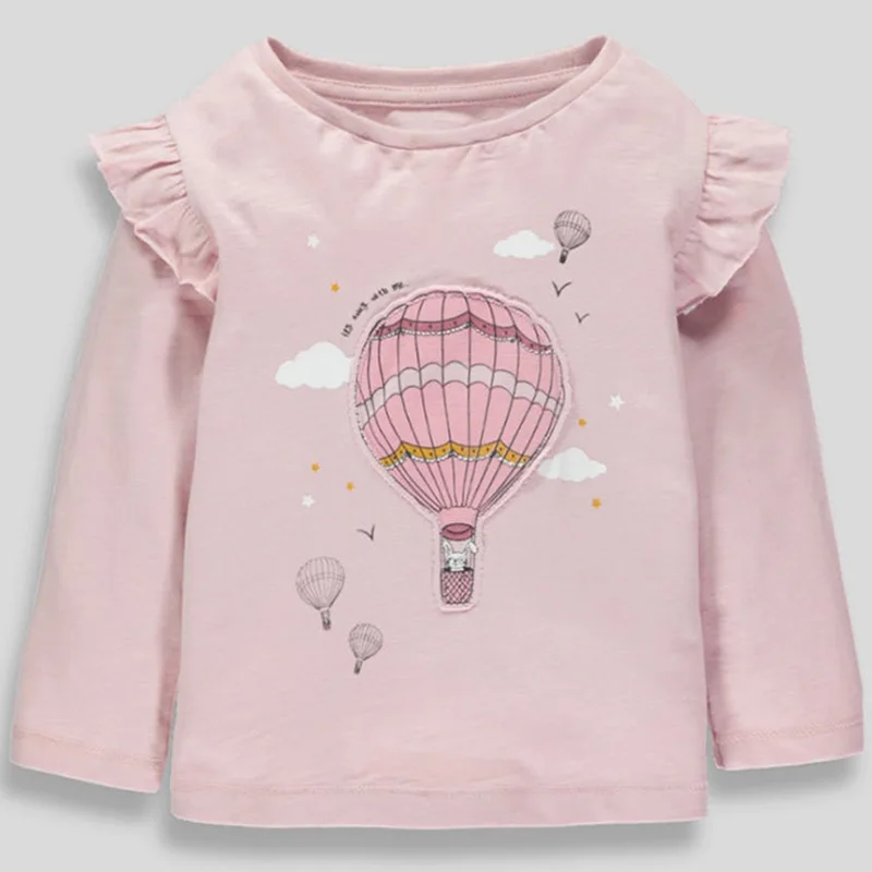 100% Combed Cotton t-shirt Long-sleeve Baby Girl Clothes 2024 Blouse Tops Children Bebe Kids Girls Casual Tee Cartoon Undershirt