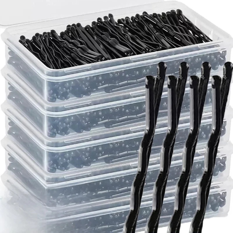 Pinces à cheveux en forme de U pour coiffure de mariée, épingle à cheveux noire Simple pour femmes, Invisible et ondulée, frange latérale à la mode, 60/300 pièces