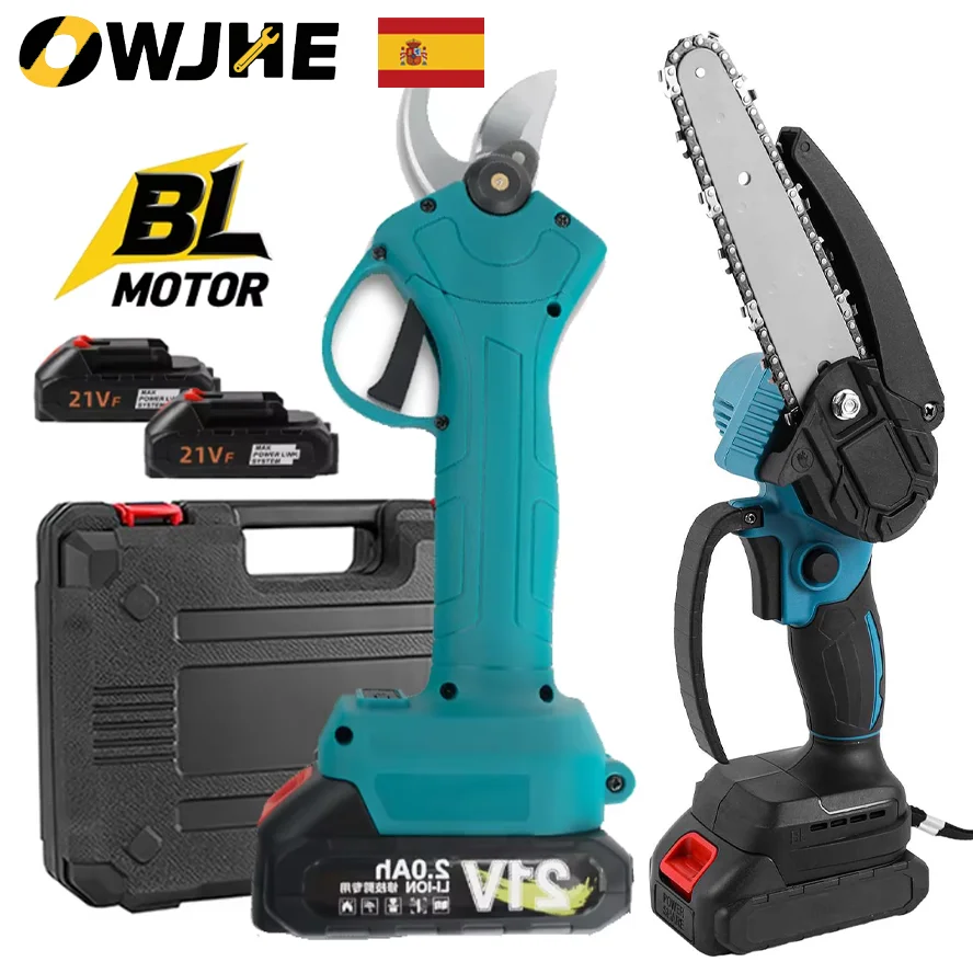 Scie à chaîne électrique de 6 pouces, sécateur électrique de 25 mm, cisailles d'élagage pour arbres fruitiers, bonsaï, branches, compatible avec la batterie Makita 18V/21V