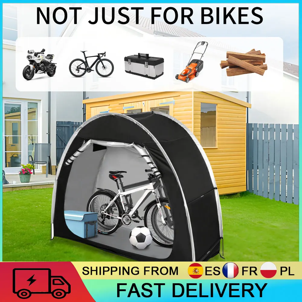 Tente de rangement pliable et portable pour vélo, abri pour vélo, tente de rangement pour vélo avec sac de transport, imperméable, résistant aux UV, résistant aux intempéries, pour jardin, cour, vélo,