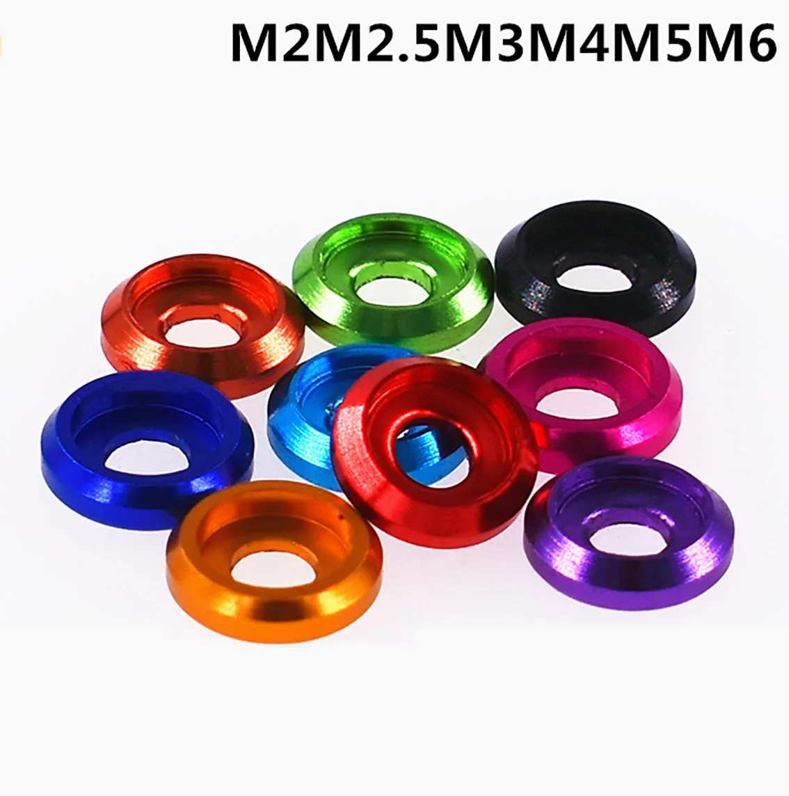 5 Stuks M2 M2.5 M3 M4 M5 M6 Kleurrijke Cup Head Washer Aluminium 6061 Cap Hoofd Pakking voor RC Model DIY Onderdelen