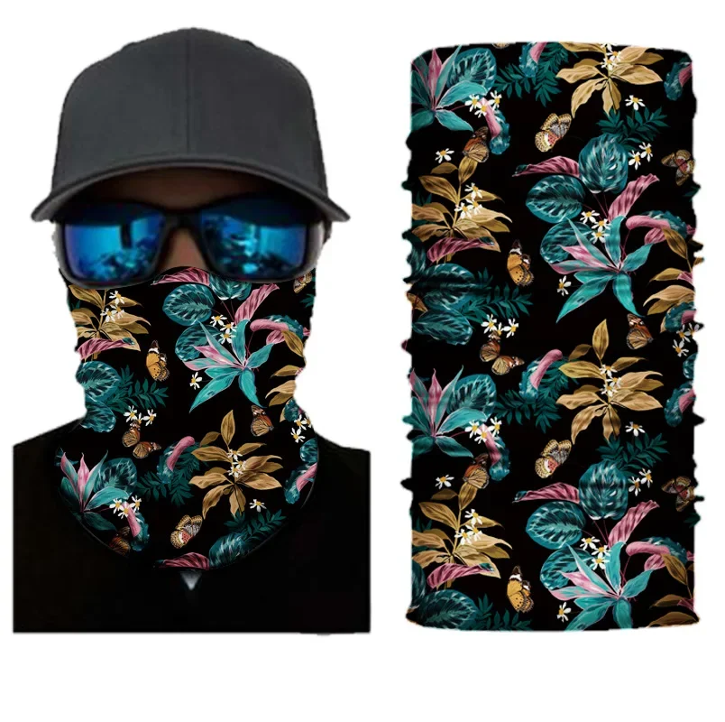 AliExpress UK Fashion Leaf Beautiful Leopard Fruit Flowers Print Headdress Face Mask Women Cycling Bandana Tube