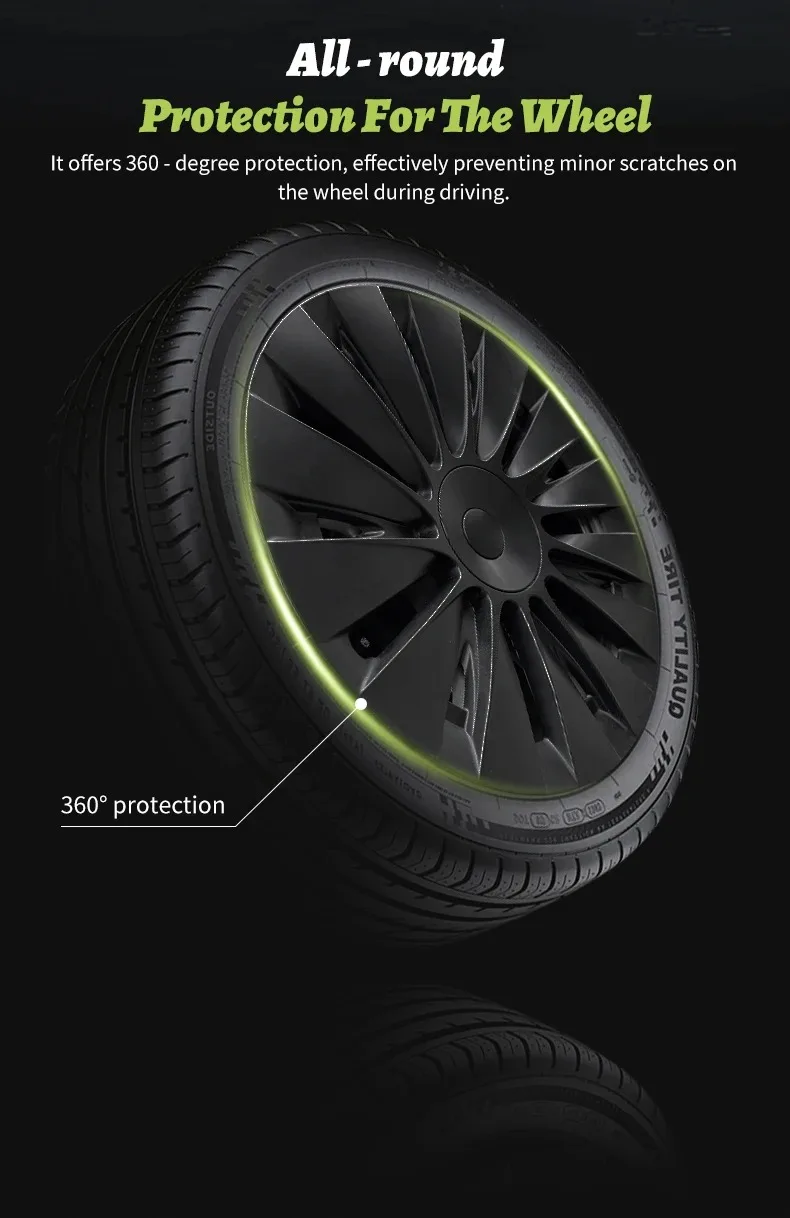 Cyclone style velg bescherming matzwart Tesla