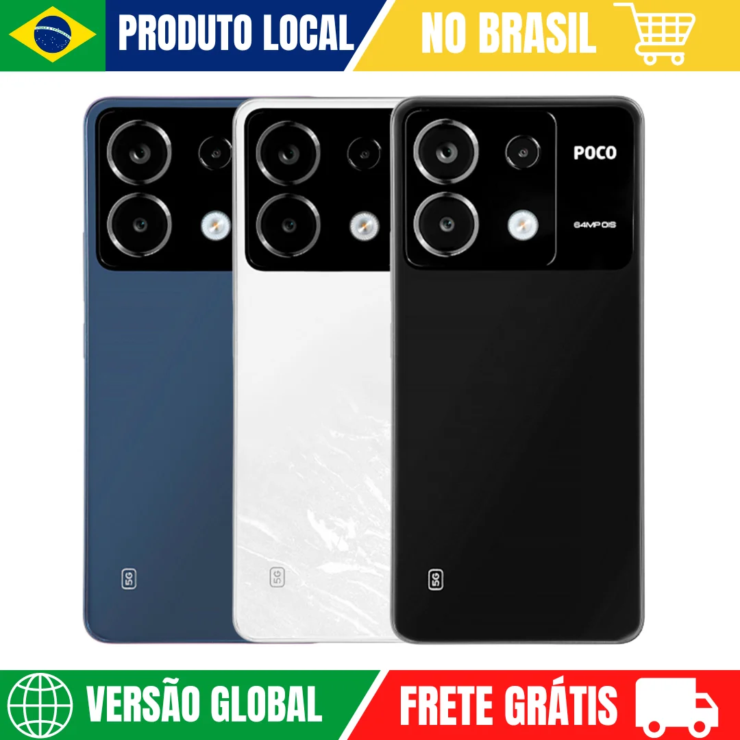 Xiaomi PocoPhone Poco X6 5G Versão Global | Smartphone 5G , ROM Global , Câmera 64MP , Carregador 67W