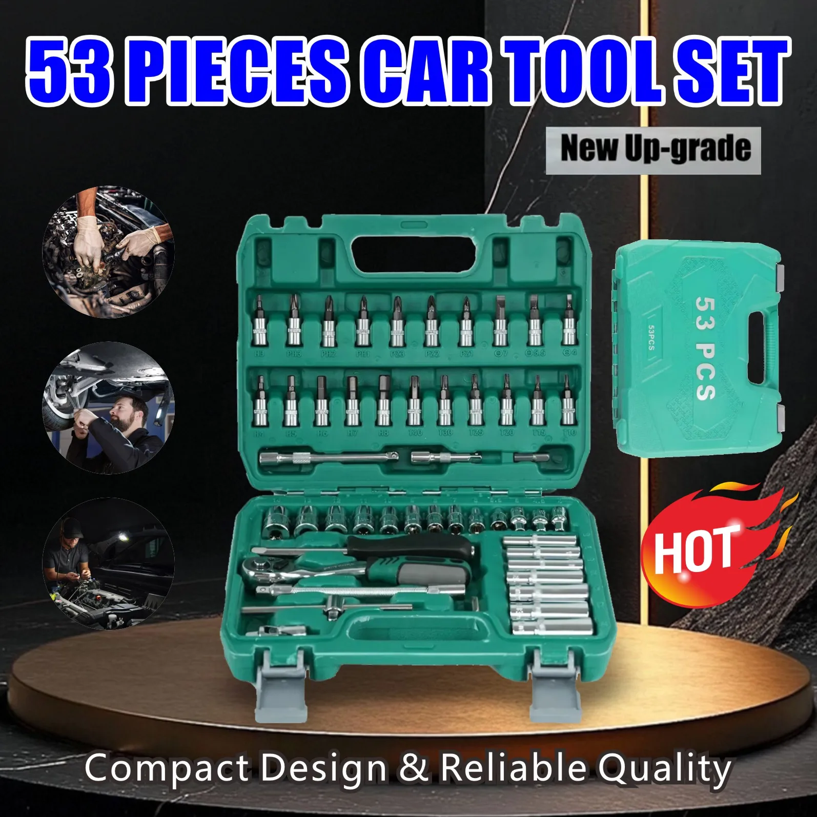 46/53pcs portable ratchet wrenches, various screwdriver set repair tools, auto repair tools