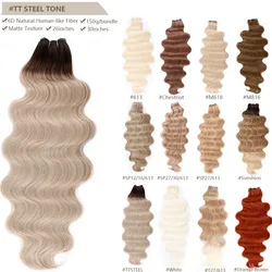 TT AÇO-Loiro Body Wave Sintético Cabelo Weave Bundles, Soft Humano-Like, resistente ao calor Fibra, Matte Body, rabo de cavalo