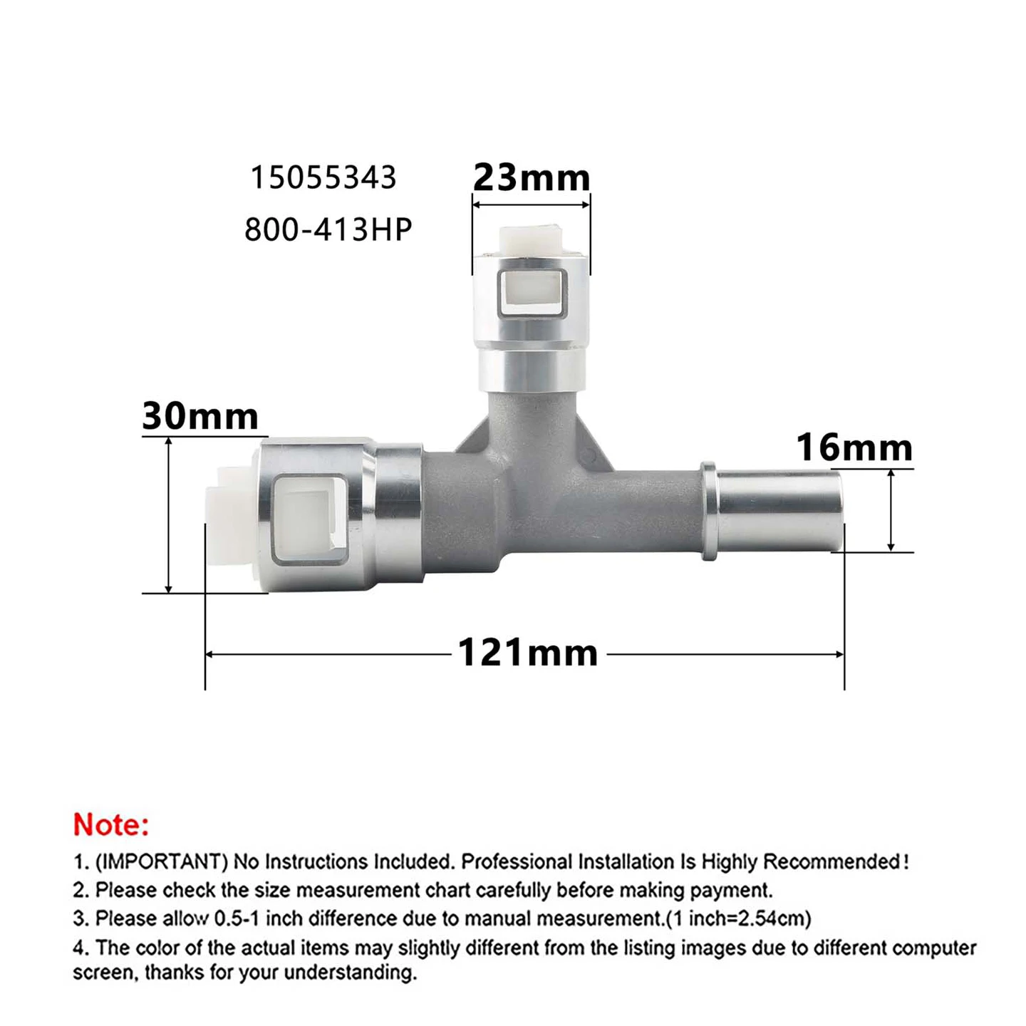 800-413HP Metal Heater Hose Connector For Select Cadillac For Chevrolet For GMC Models Upgraded OE Fix, Leak-Resistant