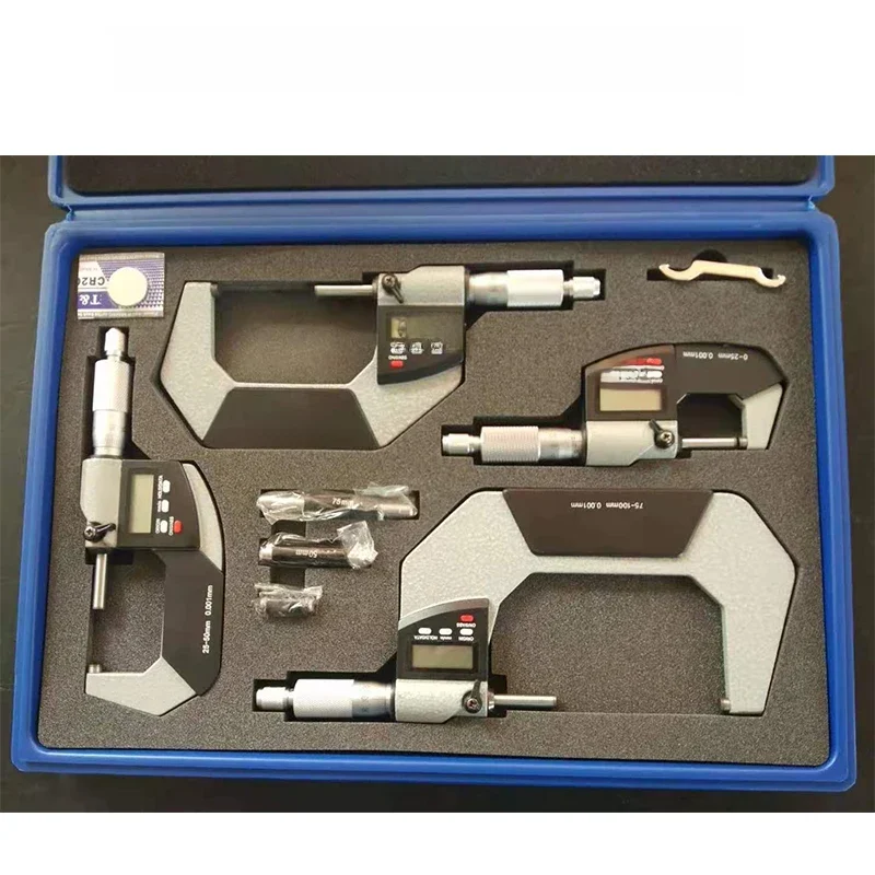Elektronische Buiten Micrometer 0-25Mm 25-50Mm 50-75Mm 75-100Mm 0.001mm Digitale Micrometer Gauge Meter Micrometer Meetinstrumenten - afbeelding 2