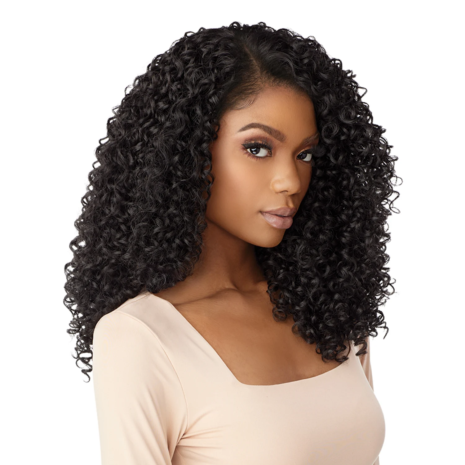 Sensationnel Curls Kinks n Co HD Lace Front Perücke leimlos verworrene Kanten 13x6 verworrene lockige 18 "-enge Curl-Stil, natürlicher Look