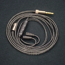 Headphone upgrade cable with microphone volume adjustment silver-plated wire suitable for Sennheiser ie80 ie8 ie8i ie80s