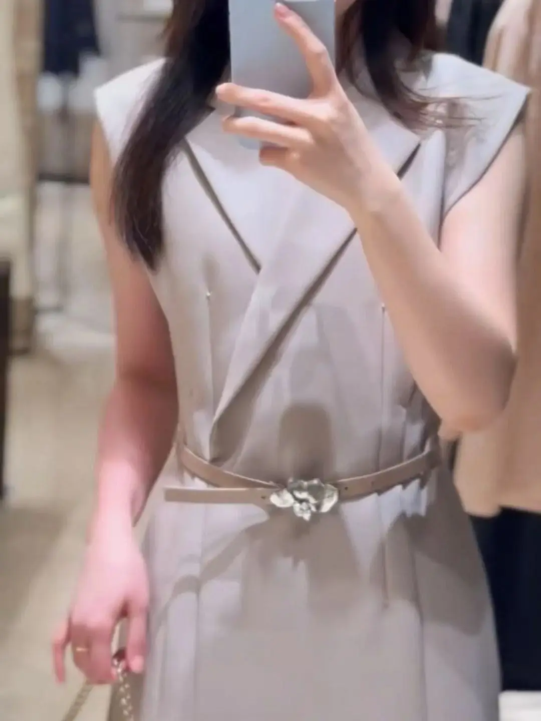 سيدة الأعمال الأنيقة فستان من الصوف أوائل الخريف مع حزام #5