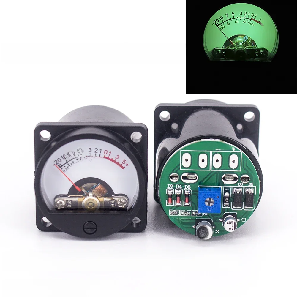 35mm Panel VU miernik 500VU z zielonym podświetleniem miernik ciśnienia dźwięku + VU poziom audio miernik płyta sterownicza DC/AC 6-12V wejście — zdjęcie 2