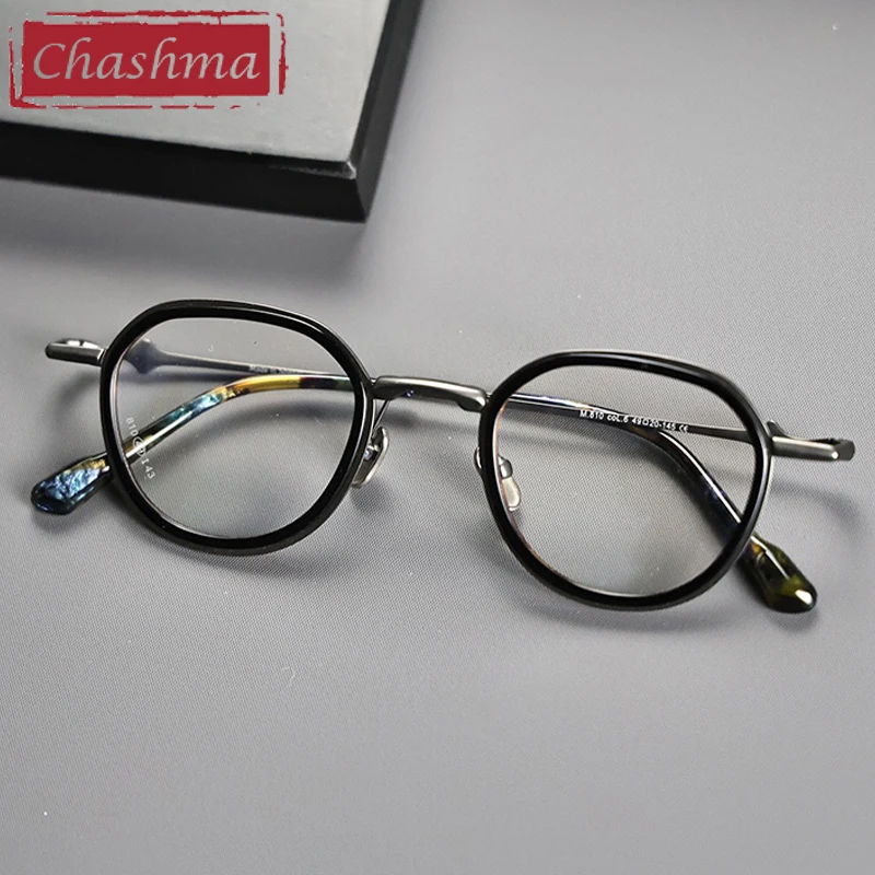 Chashma Prescription Glasses Women Round Optical Fashion Eyeglasses Frames Acetate Titanium Eyewear For Recipe Myopia Spectacles