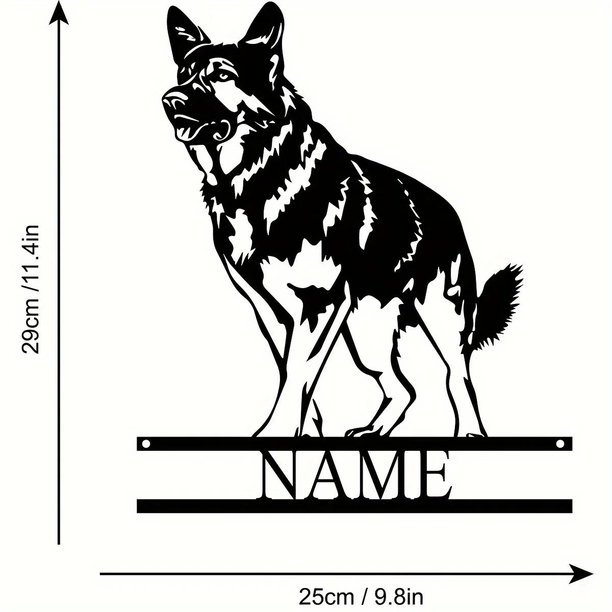 Custom German Shepherd Metal Wall Art Sign - Personalized Dog Lover Name Sign for Home/Rooms/Bar/Club Decor, Perfect Gift Idea