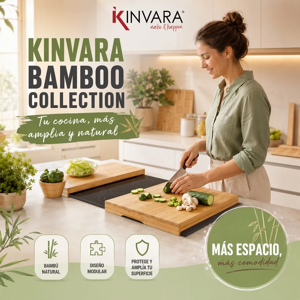Set de 2 Tablas de Cortar de Bambú Natural para Cubrir Vitrocerámica y Encimera, Protector de Cocina Multiusos de 54x56x4cm, Superficie Resistente para Preparación de Alimentos