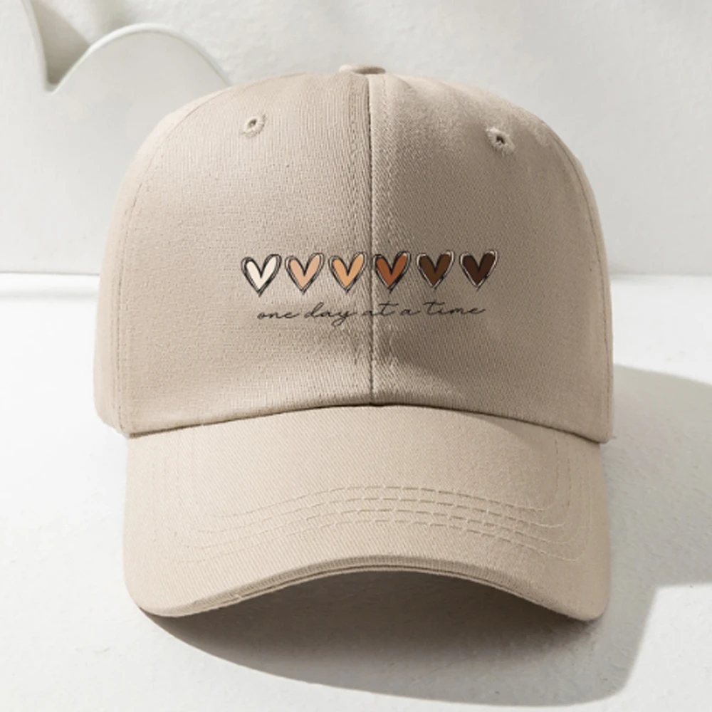 1pc Women Heart & Slogan Graphic Baseball Cap Leisure Outdoor Sunshade Hat