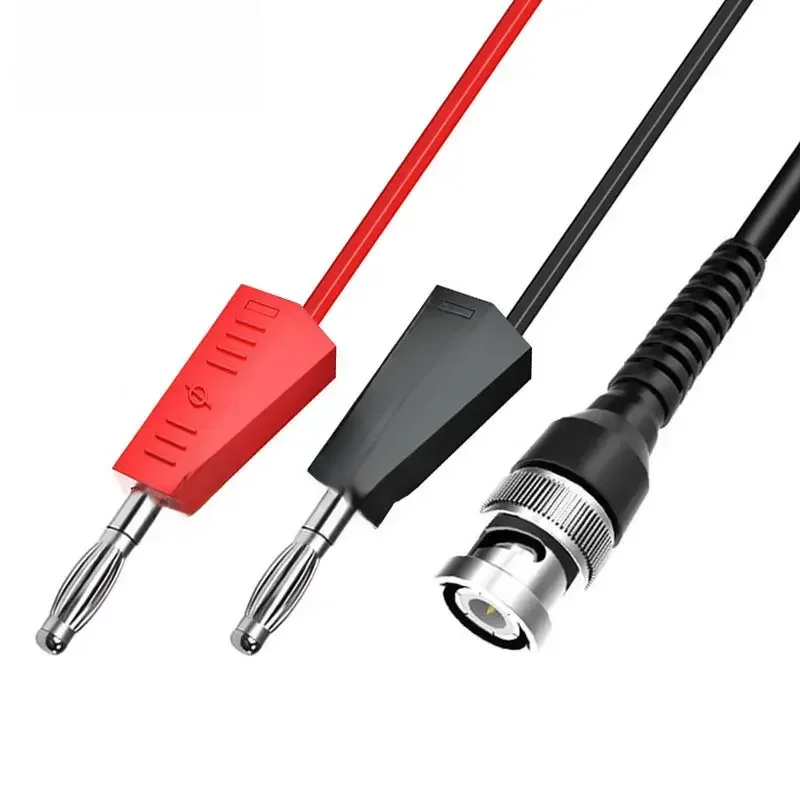 Cleqee P1009 BNC męski na podwójny wtyk bananowy 4 mm z możliwością układania w stosy Przewody pomiarowe Kabel sondy 120 cm — zdjęcie 2