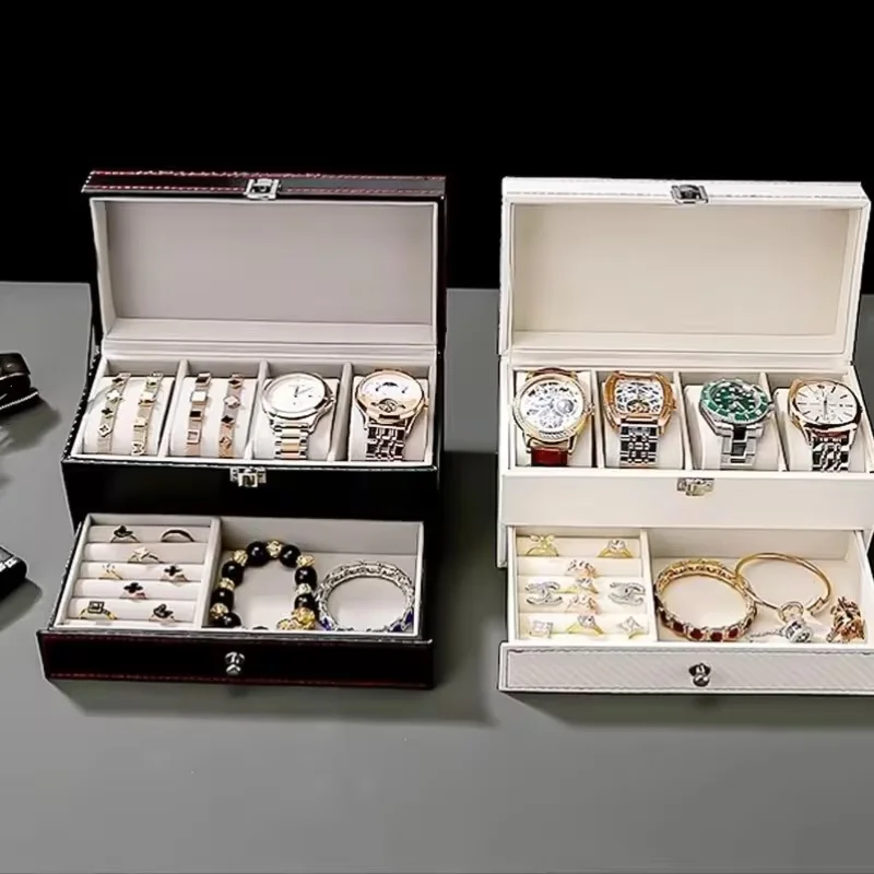 Multi-Purpose Home Storage Box Small Objects Organizer Box Watch Storage Case Leather Gift Box Glasses Storage Box